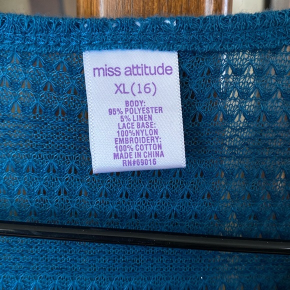 NWT miss attitude long sleeve top with tank, girls xl 16 - Picture 5 of 6